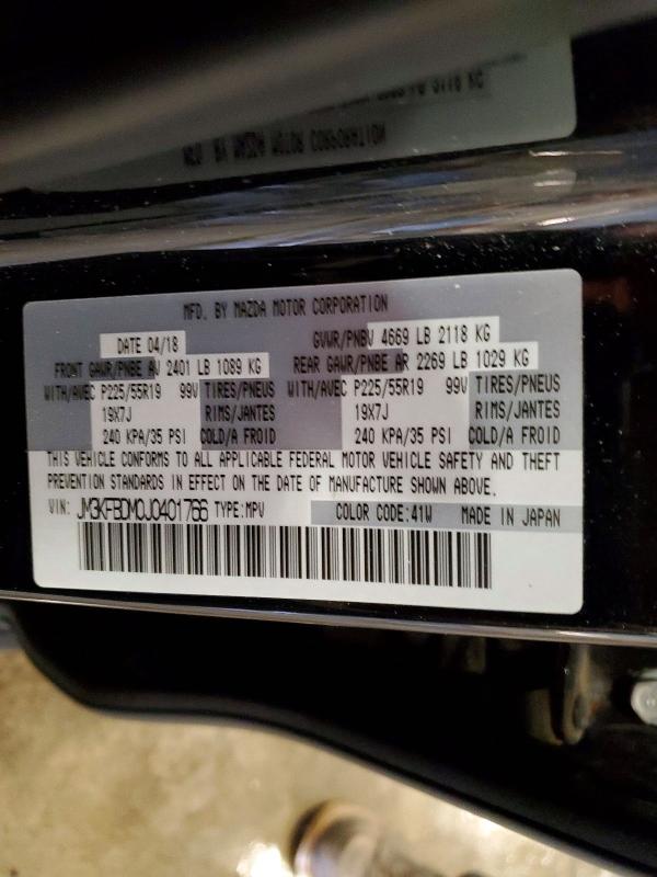 Aukcja sprzedaży 2018 Mazda Cx-5, vin: JM3KFBDM0J0401766, numer aukcji: 52513966