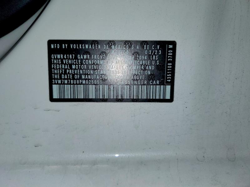 54497116 :رقم المزاد ، 3VW7M7BU8PM025051 vin ، 2023 Volkswagen Jetta مزاد بيع