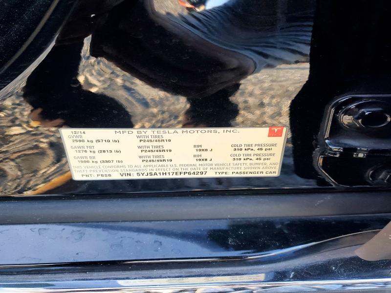 54707906 :رقم المزاد ، 5YJSA1H17EFP64297 vin ، 2014 Tesla Model S مزاد بيع