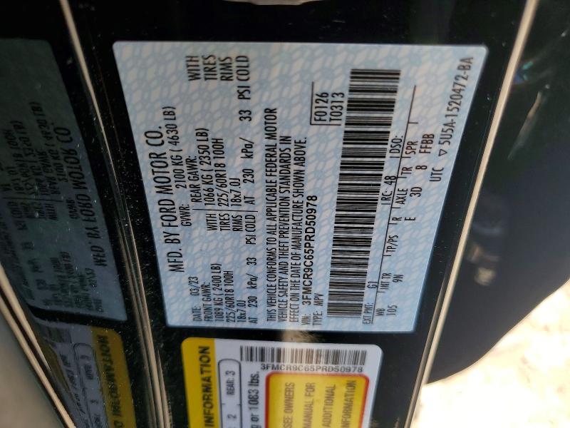 2023 Ford Bronco Sport მანქანა იყიდება აუქციონზე, vin: 3FMCR9C65PRD50978, აუქციონის ნომერი: 52910366