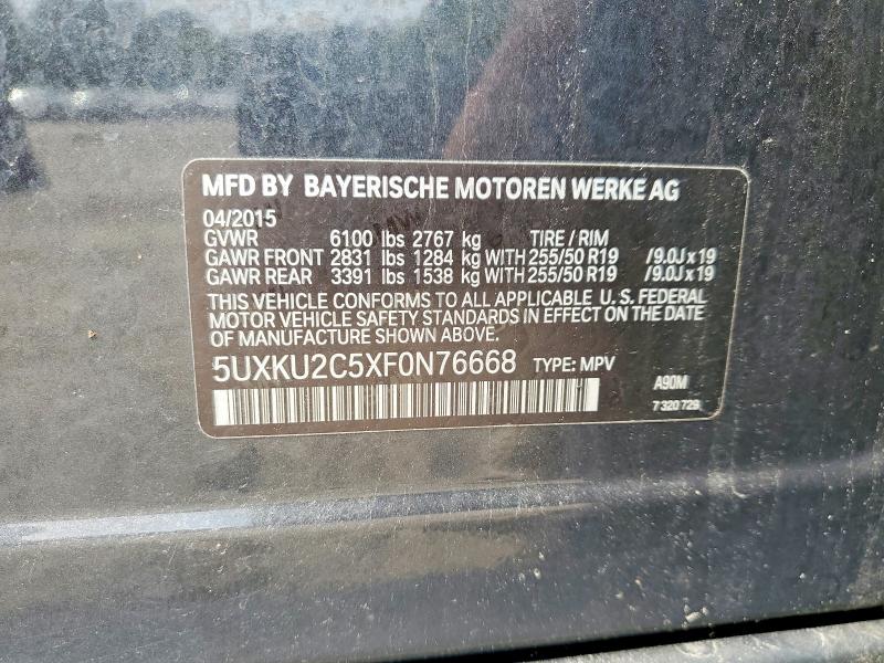 Продаж на аукціоні авто 2015 Bmw X6, vin: 5UXKU2C5XF0N76668, номер лоту: 55310416