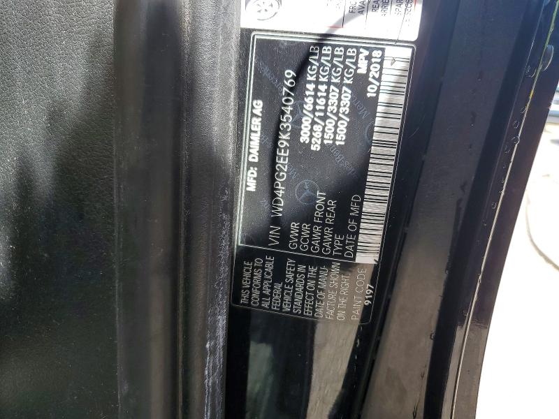 Aukcja sprzedaży 2019 Mercedes-benz Metris, vin: WD4PG2EE9K3540769, numer aukcji: 55071436