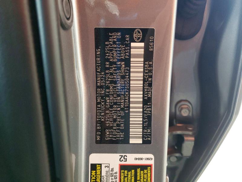 2025 Toyota Camry მანქანა იყიდება აუქციონზე, vin: 4T1DAACK7SU504473, აუქციონის ნომერი: 51668736