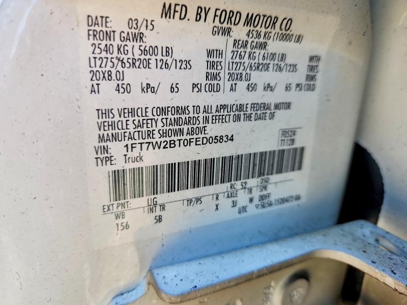 Продажа на аукционе авто 2015 Ford F250, vin: 1FT7W2BT0FED05834, номер лота: 53433056