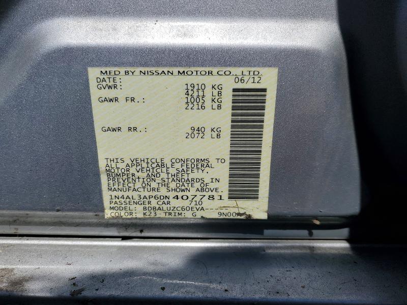 52909356 :رقم المزاد ، 1N4AL3AP6DN407781 vin ، 2013 Nissan Altima مزاد بيع