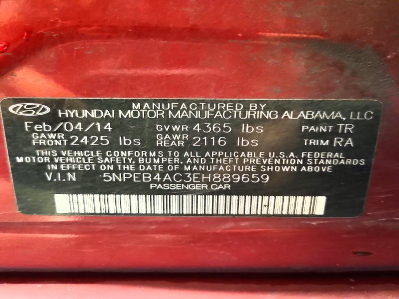 Продаж на аукціоні авто 2014 Hyundai Sonata, vin: 5NPEB4AC3EH889659, номер лоту: 54170726