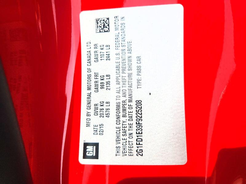 Aukcja sprzedaży 2015 Chevrolet Camaro, vin: 2G1FD1E39F9225208, numer aukcji: 54882356