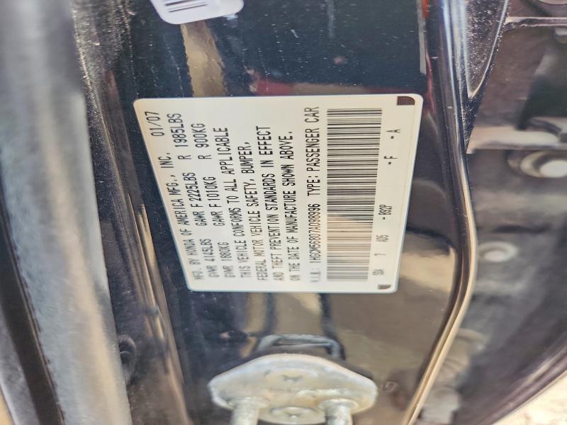 Продаж на аукціоні авто 2007 Honda Accord, vin: 1HGCM56807A098996, номер лоту: 55008476