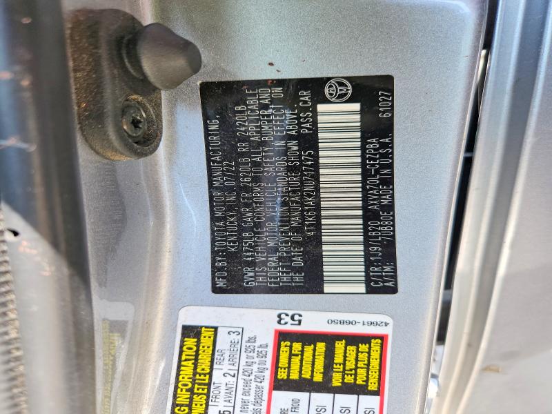 Продажа на аукционе авто 2022 Toyota Camry, vin: 4T1K61AK2NU717475, номер лота: 54783446