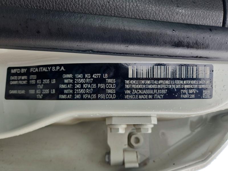 Продажа на аукционе авто 2020 Jeep Renegade, vin: ZACNJABB9LPL81897, номер лота: 53703446