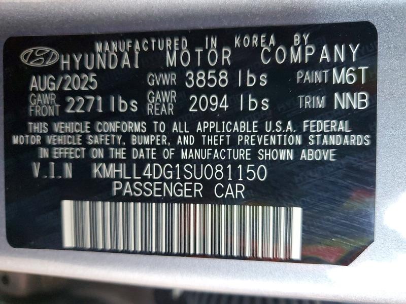 Продажа на аукционе авто 2025 Hyundai Elantra, vin: KMHLL4DG1SU081150, номер лота: 54948026