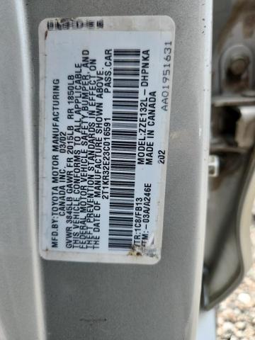 Aukcja sprzedaży 2003 Toyota Corolla Matrix, vin: 2T1KR32E23C016591, numer aukcji: 54630596