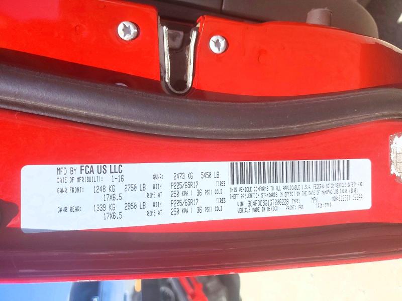 Продажа на аукционе авто 2016 Dodge Journey, vin: 3C4PDCBG1GT206228, номер лота: 54480096