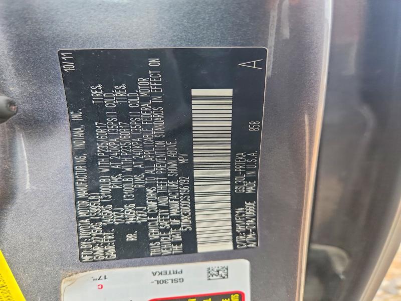 2012 Toyota Sienna მანქანა იყიდება აუქციონზე, vin: 5TDKK3DC0CS196192, აუქციონის ნომერი: 54971686