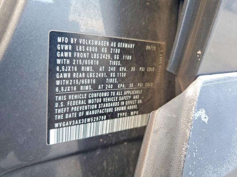 Продаж на аукціоні авто 2014 Volkswagen Tiguan, vin: WVGAV3AX3EW529798, номер лоту: 53749576