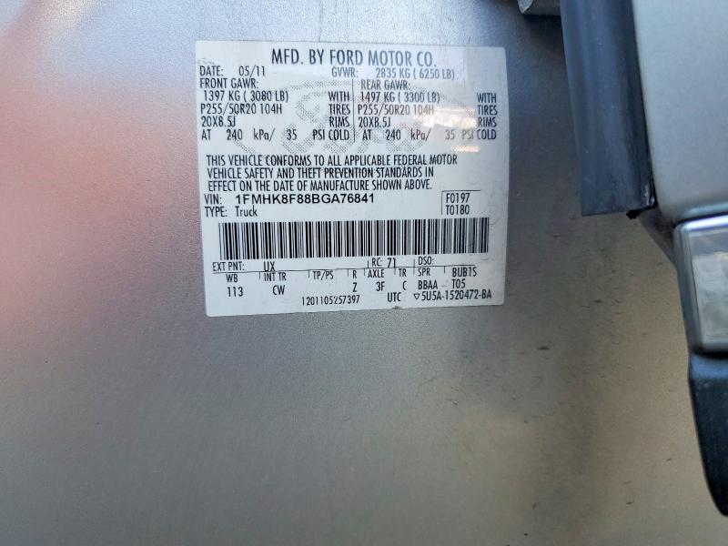 Продаж на аукціоні авто 2011 Ford Explorer, vin: 1FMHK8F88BGA76841, номер лоту: 52780386
