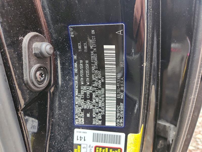 2017 Toyota Sienna მანქანა იყიდება აუქციონზე, vin: 5TDJZ3DC7HS161888, აუქციონის ნომერი: 52820796