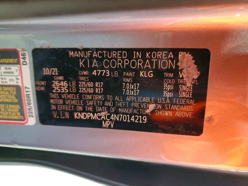 Продаж на аукціоні авто 2022 Kia Sportage, vin: KNDPMCAC4N7014219, номер лоту: 55424676