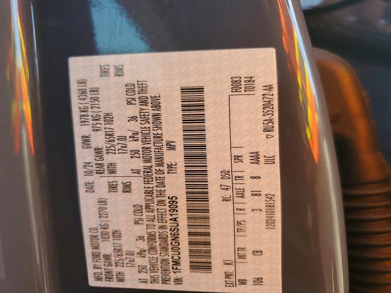 2025 Ford Escape მანქანა იყიდება აუქციონზე, vin: 1FMCU0GN6SUA19095, აუქციონის ნომერი: 54975076