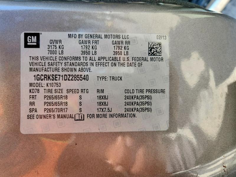 Продажа на аукционе авто 2013 Chevrolet Silverado, vin: 1GCRKSE71DZ285540, номер лота: 53322246