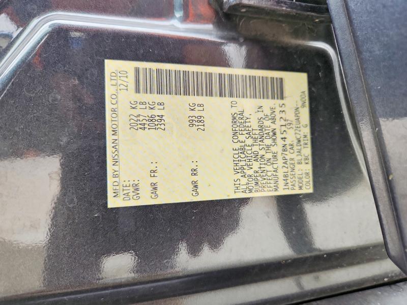 2011 Nissan Altima მანქანა იყიდება აუქციონზე, vin: 1N4BL2AP7BN451235, აუქციონის ნომერი: 52155846