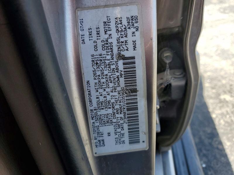 2001 Toyota 4runner მანქანა იყიდება აუქციონზე, vin: JT3HN87R310359680, აუქციონის ნომერი: 54914636