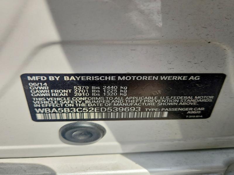 Aukcja sprzedaży 2014 Bmw 535, vin: WBA5B3C52ED539693, numer aukcji: 53725416