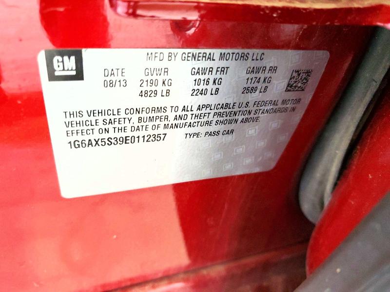 Продаж на аукціоні авто 2014 Cadillac Cts, vin: 1G6AX5S39E0112357, номер лоту: 53361556
