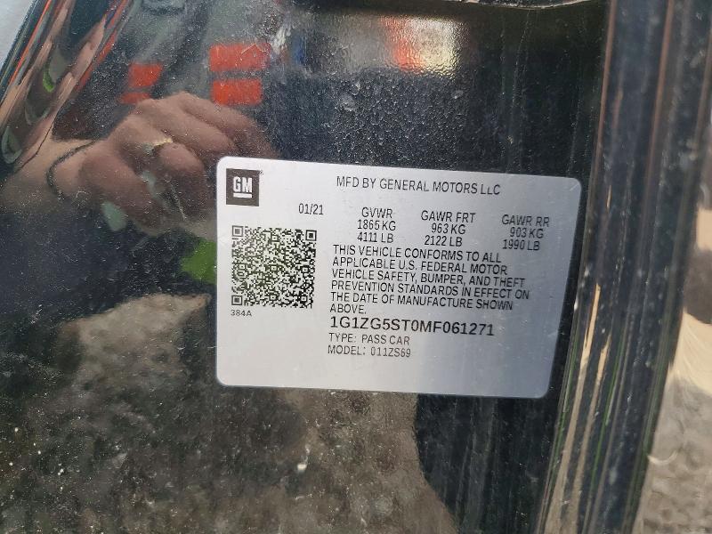 2021 Chevrolet Malibu მანქანა იყიდება აუქციონზე, vin: 1G1ZG5ST0MF061271, აუქციონის ნომერი: 51690516