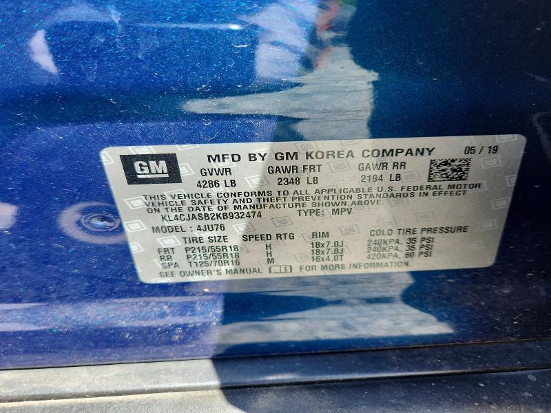 Aukcja sprzedaży 2019 Buick Encore, vin: KL4CJASB2KB932474, numer aukcji: 52783336