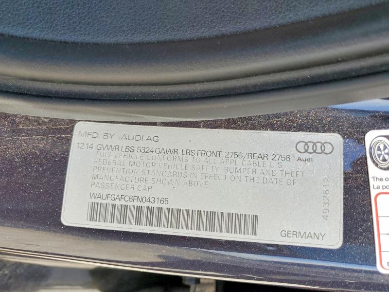 Aukcja sprzedaży 2015 Audi A6, vin: WAUFGAFC6FN043165, numer aukcji: 55131466