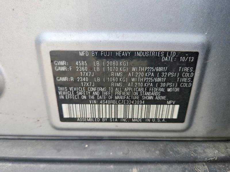 54946856 :رقم المزاد ، 4S4BRBLC7E3243094 vin ، 2014 Subaru Outback مزاد بيع