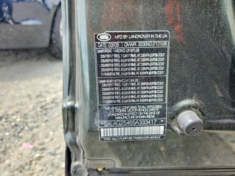 Aukcja sprzedaży 2005 Land Rover Lr3, vin: SALAG25465A333417, numer aukcji: 54877336