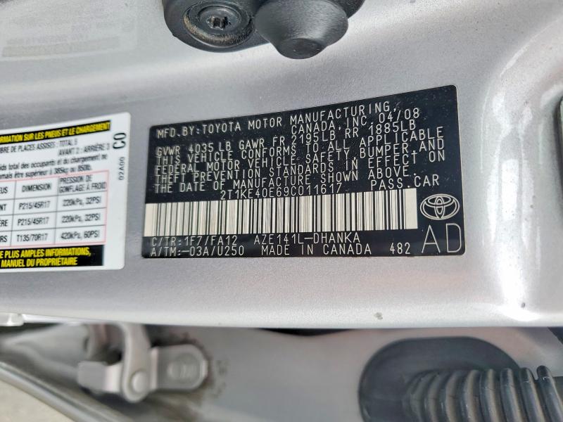 Продажа на аукционе авто 2009 Toyota Matrix, vin: 2T1KE40E69C011617, номер лота: 55193836