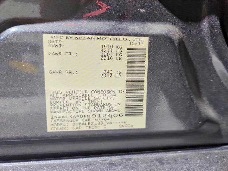 Продажа на аукционе авто 2015 Nissan Altima, vin: 1N4AL3AP0FN912606, номер лота: 52469156