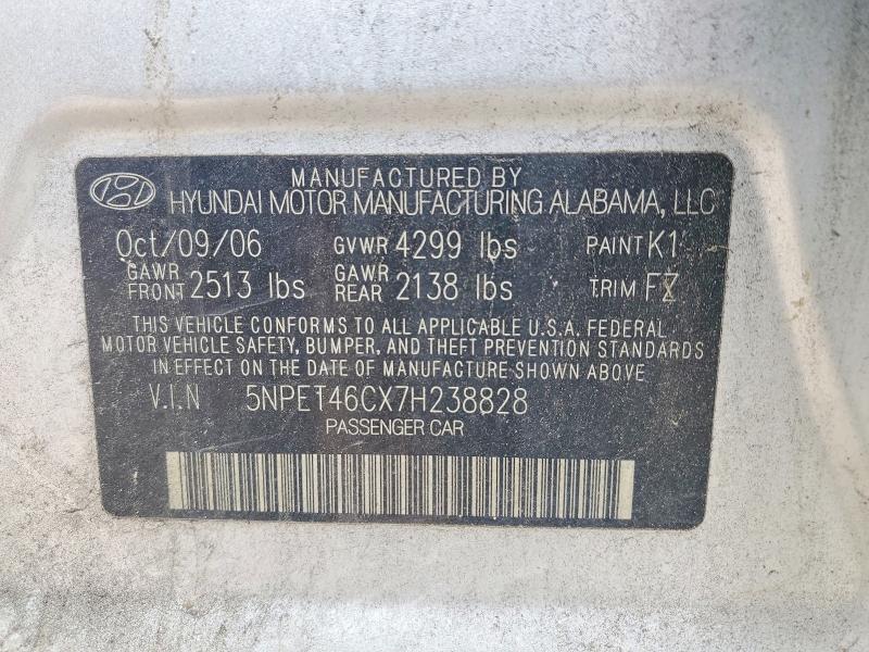 Aukcja sprzedaży 2007 Hyundai Sonata, vin: 5NPET46CX7H238828, numer aukcji: 53850616