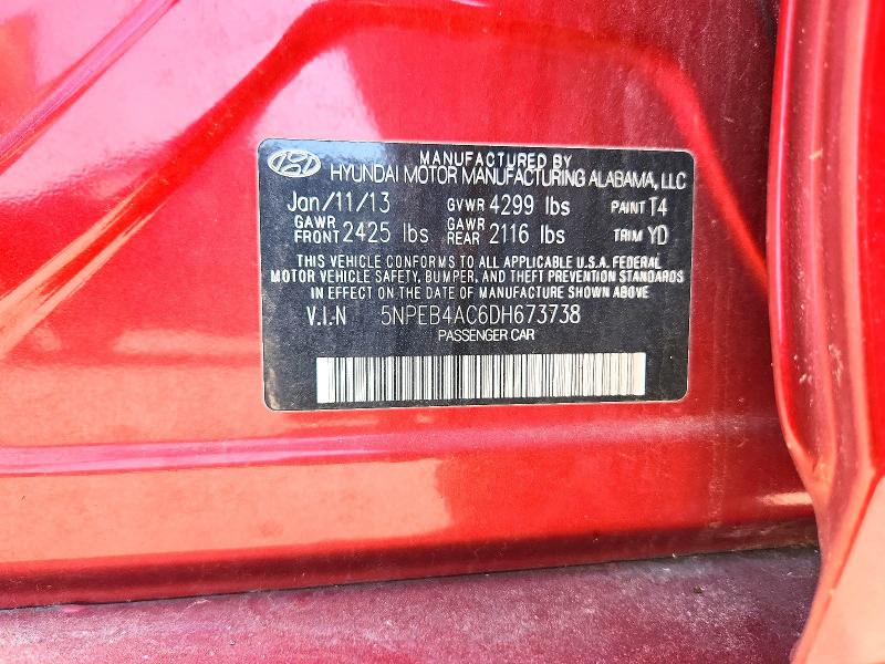Aukcja sprzedaży 2013 Hyundai Sonata, vin: 5NPEB4AC6DH673738, numer aukcji: 54241646