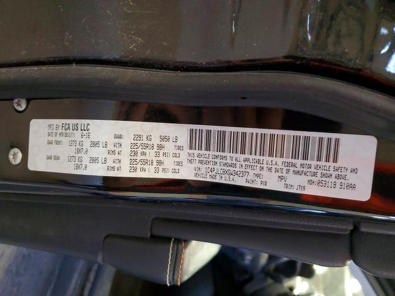 53010866 :رقم المزاد ، 1C4PJLCBXGW342377 vin ، 2016 Jeep Cherokee مزاد بيع
