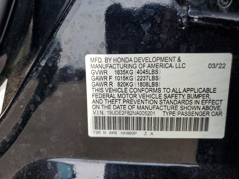 Продаж на аукціоні авто 2022 Acura Ilx, vin: 19UDE2F82NA005201, номер лоту: 54188236