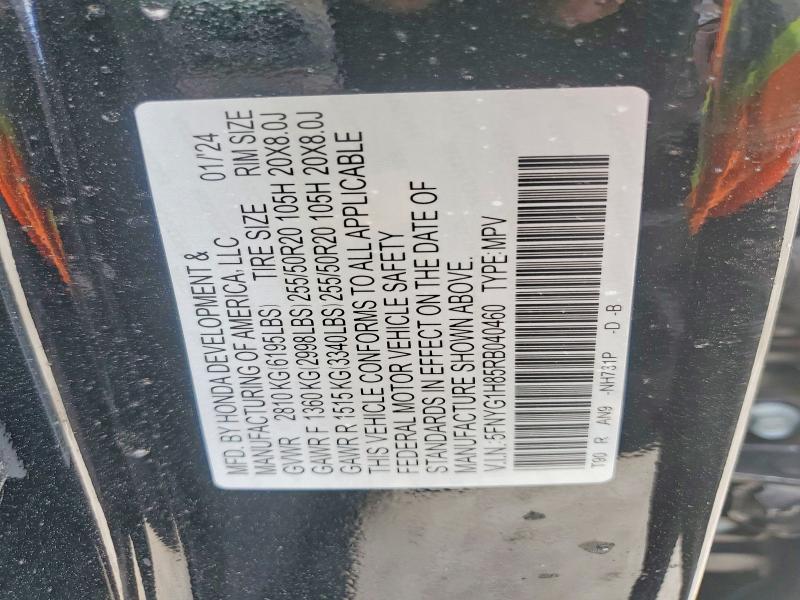 53420416 :رقم المزاد ، 5FNYG1H85RB040460 vin ، 2024 Honda Pilot مزاد بيع