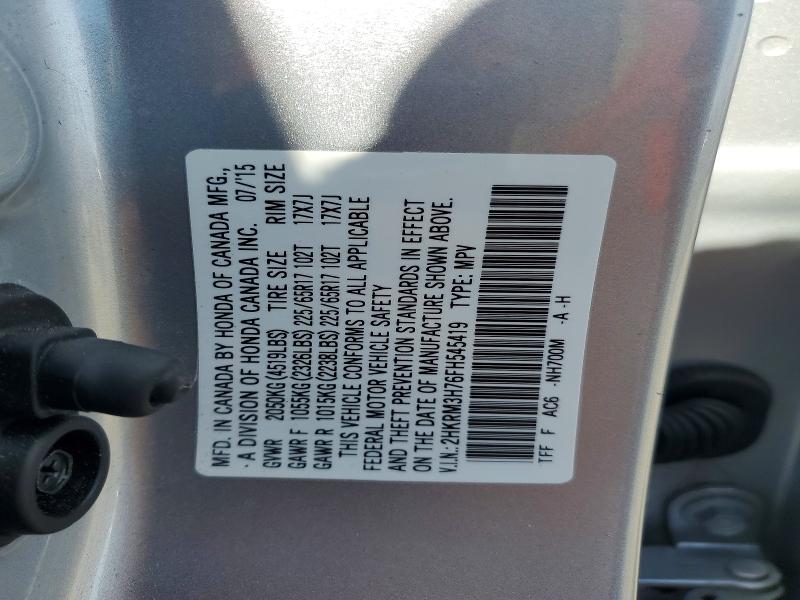 Aukcja sprzedaży 2015 Honda Cr-v, vin: 2HKRM3H76FH545419, numer aukcji: 55105056