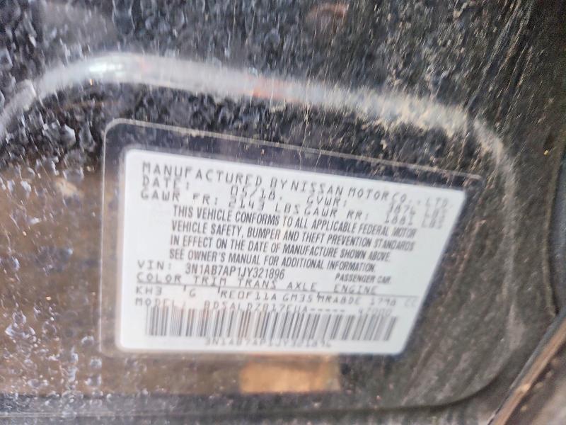 53233366 :رقم المزاد ، 3N1AB7AP1JY321896 vin ، 2018 Nissan Sentra مزاد بيع