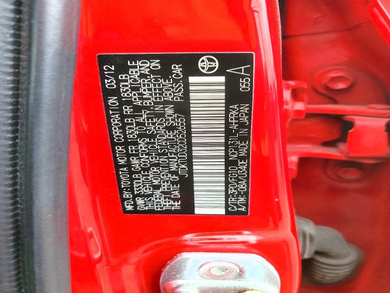 Продажа на аукционе авто 2012 Toyota Yaris, vin: JTDKTUD32CD526557, номер лота: 52954686