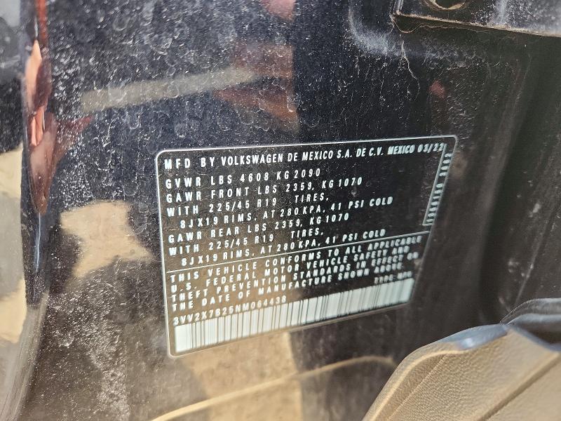 Aukcja sprzedaży 2022 Volkswagen Taos, vin: 3VV2X7B25NM064438, numer aukcji: 52557146
