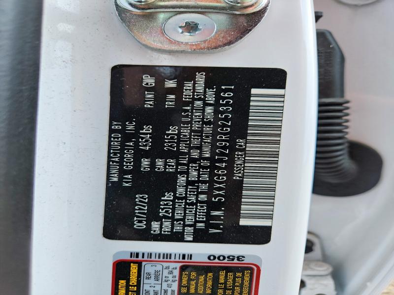 Aukcja sprzedaży 2024 Kia K5, vin: 5XXG64J29RG253561, numer aukcji: 53198256