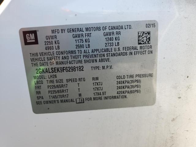 52546146 :رقم المزاد ، 2GKALSEK9F6298182 vin ، 2015 Gmc Terrain مزاد بيع