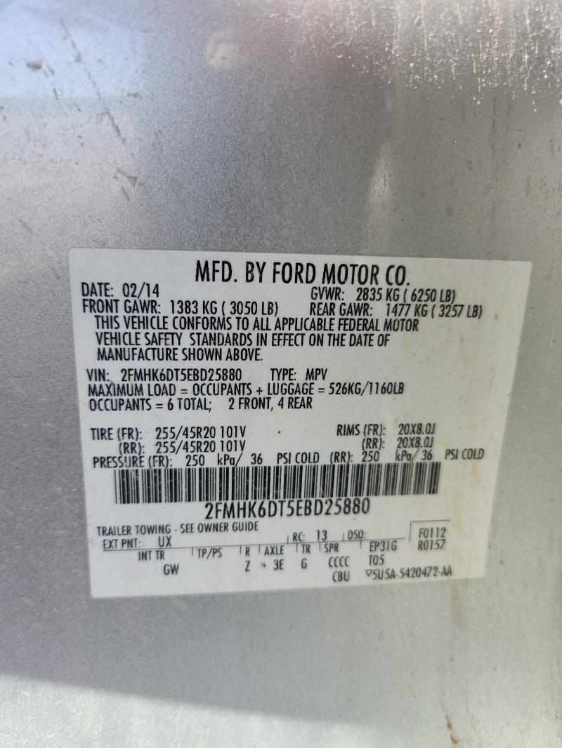 Auction sale of the 2014 Ford Flex, vin: 2FMHK6DT5EBD25880, lot number: 53082916