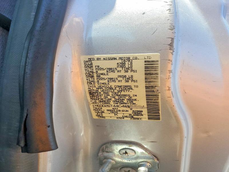 54344586 :رقم المزاد ، 1N6DD26T44C402351 vin ، 2004 Nissan Frontier مزاد بيع