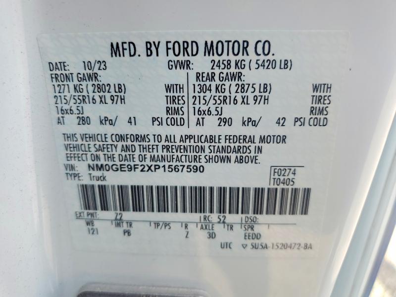 54306326 :رقم المزاد ، NM0GE9F2XP1567590 vin ، 2023 Ford Transit Connect مزاد بيع