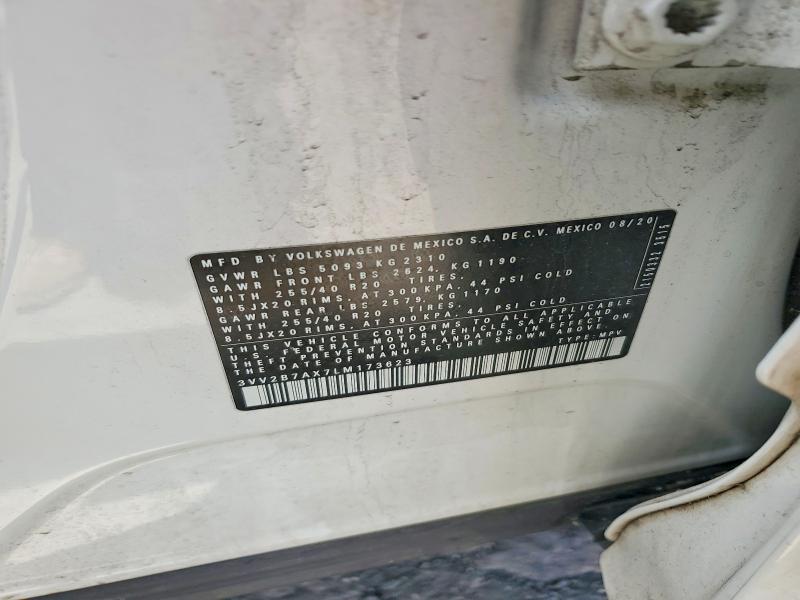 2020 Volkswagen Tiguan მანქანა იყიდება აუქციონზე, vin: 3VV2B7AX7LM173623, აუქციონის ნომერი: 54754796